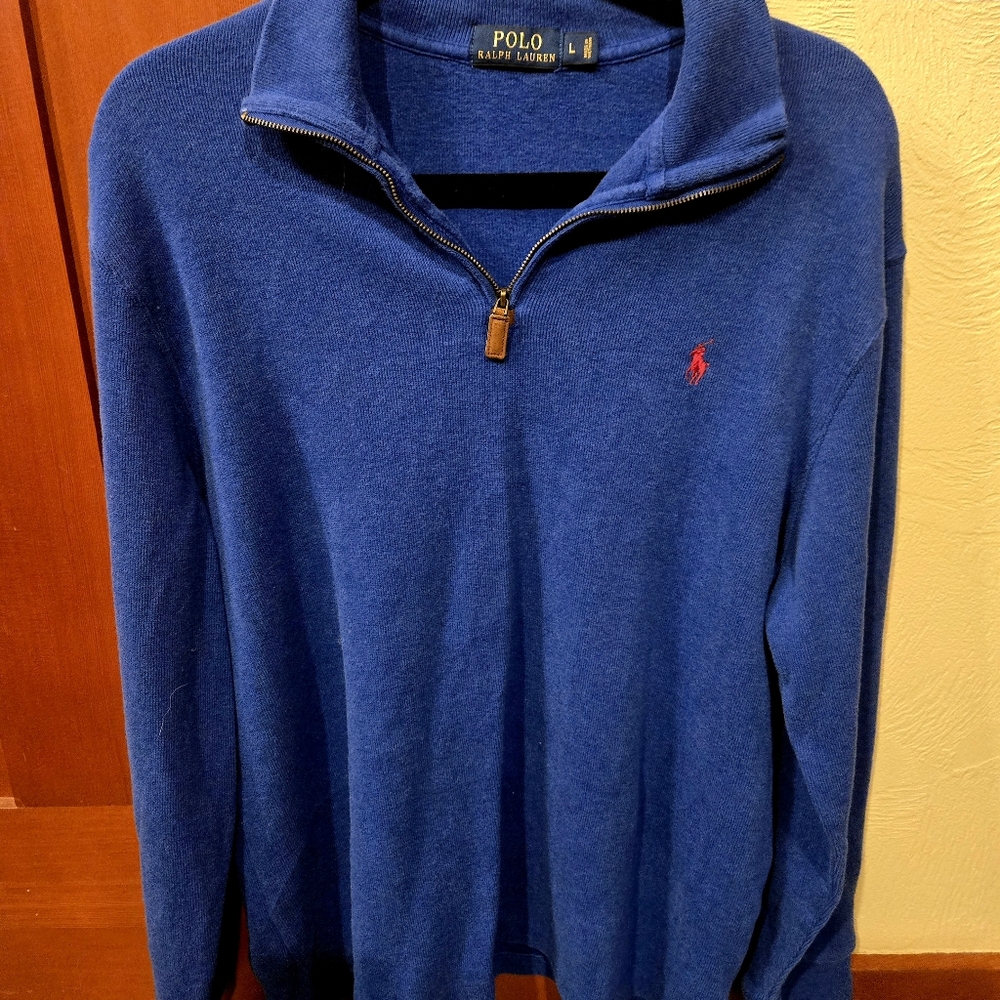 Polo by Ralph Lauren Men's Zip-Up Blue Sweater
